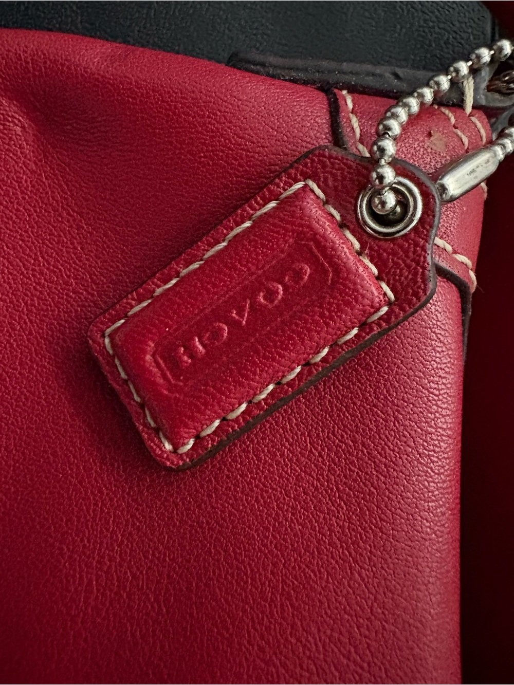 Coach Red Leather Wristlet Bag - Coach